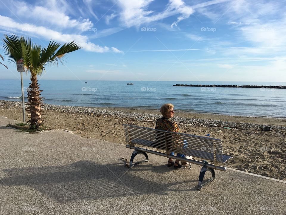 Relaxing time front of the sea