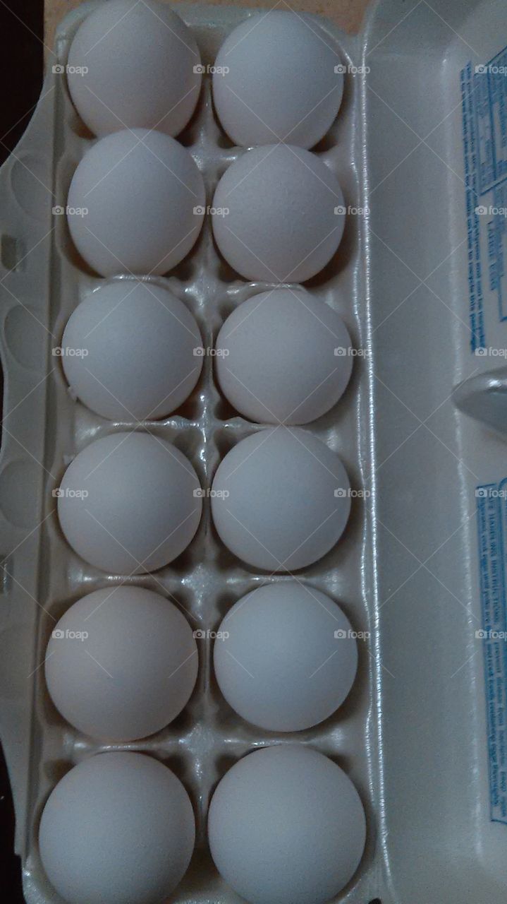 Future breakfast. A dozen eggs shopping at Walmart