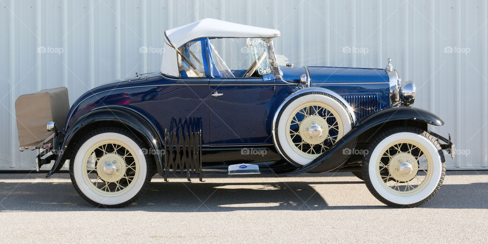 Antique Blue Ford Car