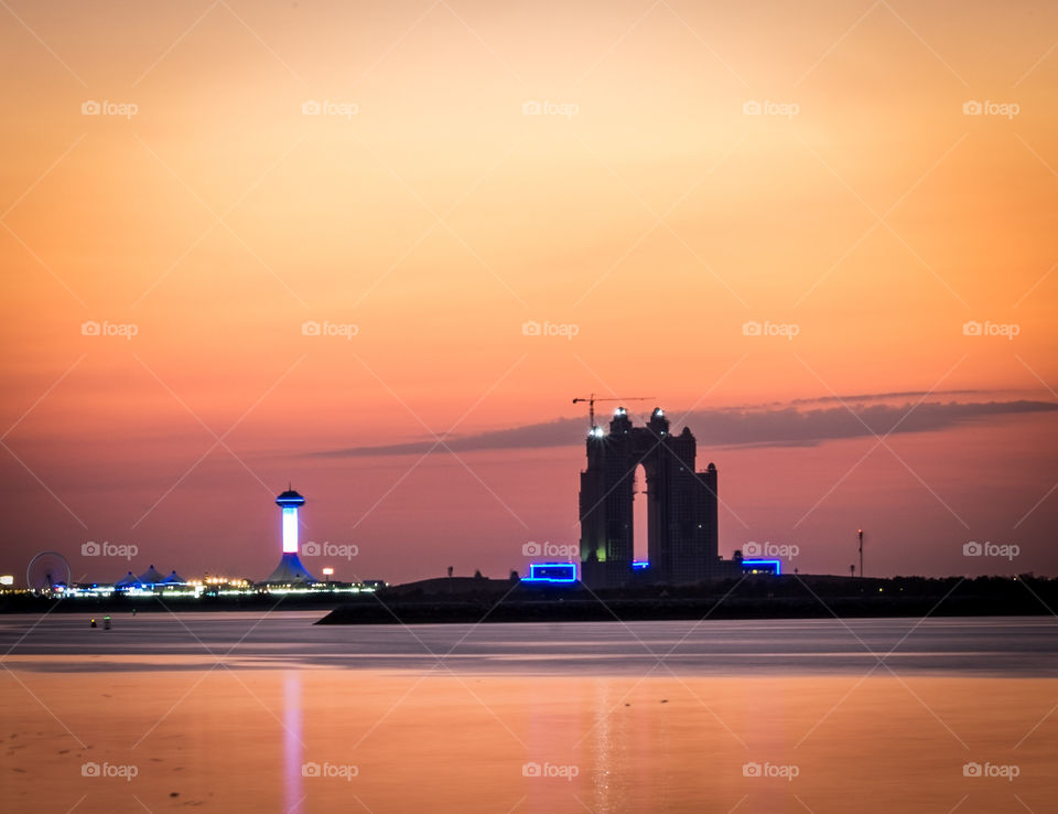 Silhouette Sunset Abu Dhabi