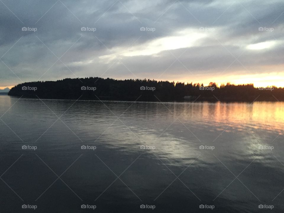 Sunset, Water, Dawn, No Person, Lake