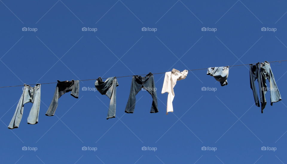 Jeans clothesline.