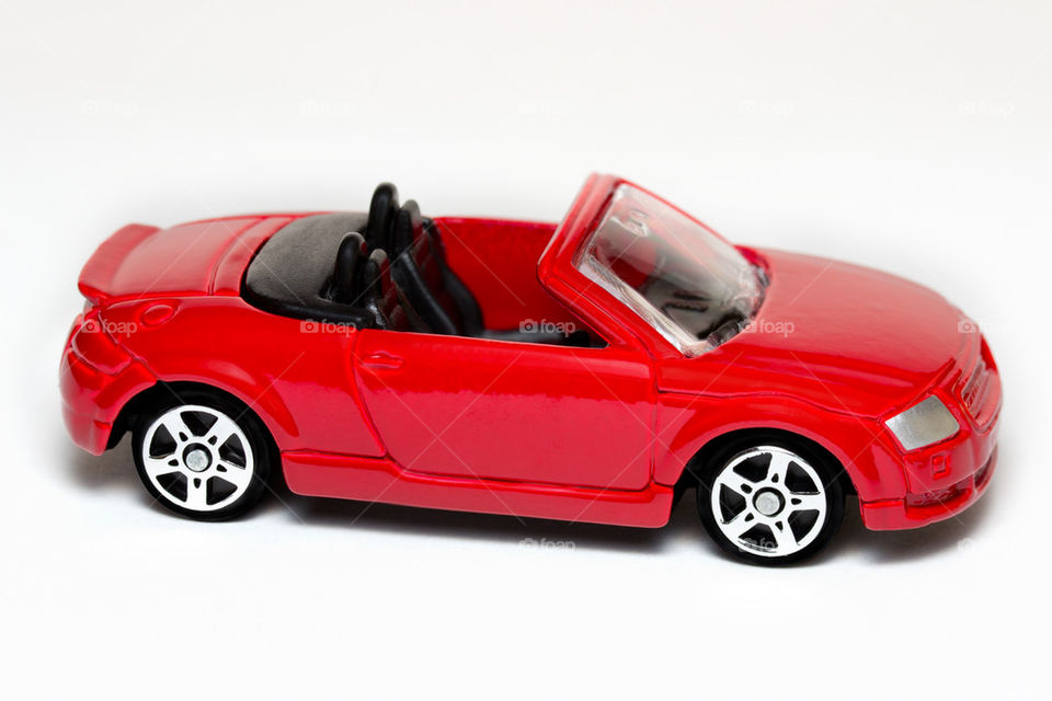 Red toy sports car convertible