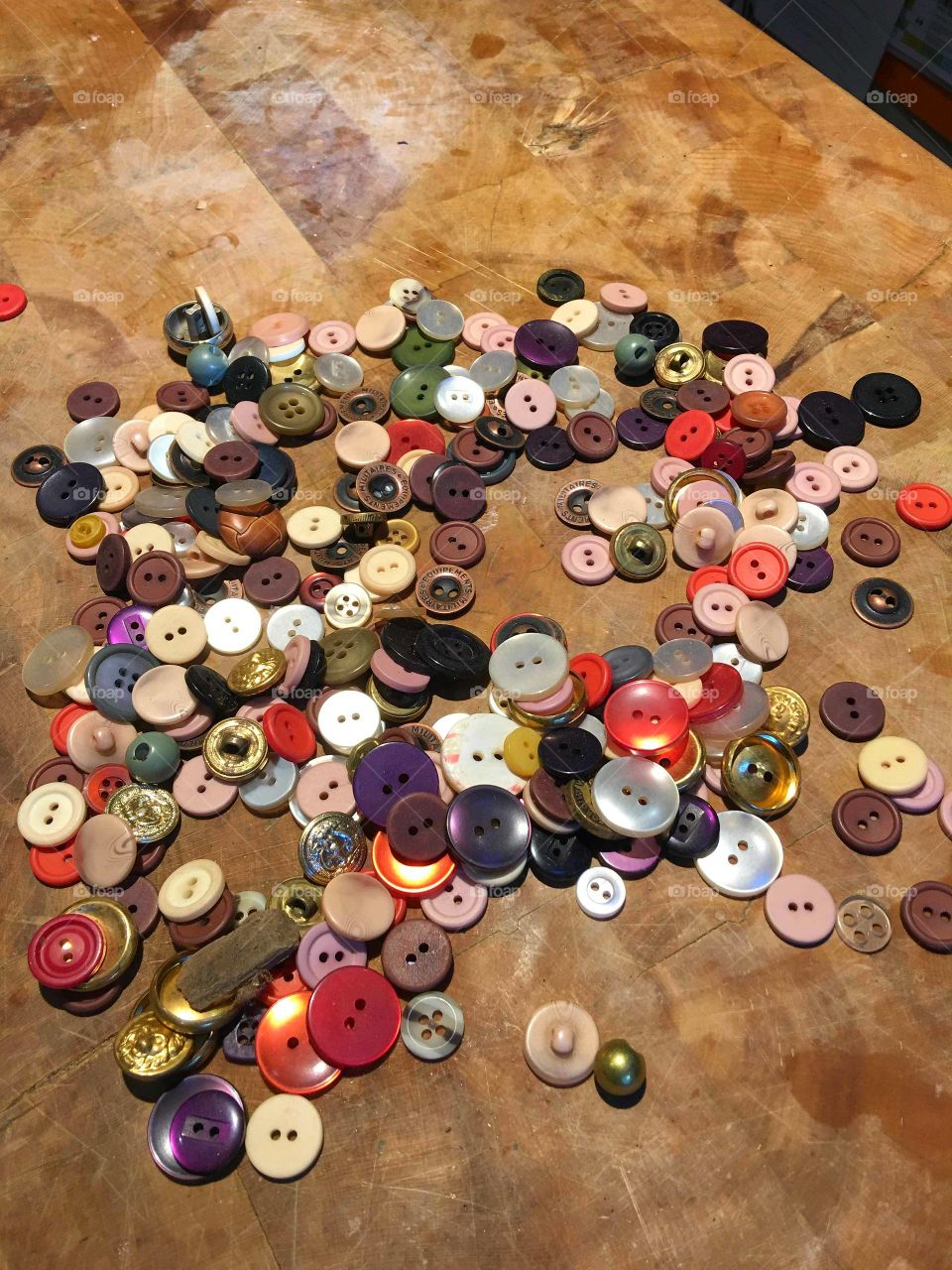 Buttons of all kinds, old and new.