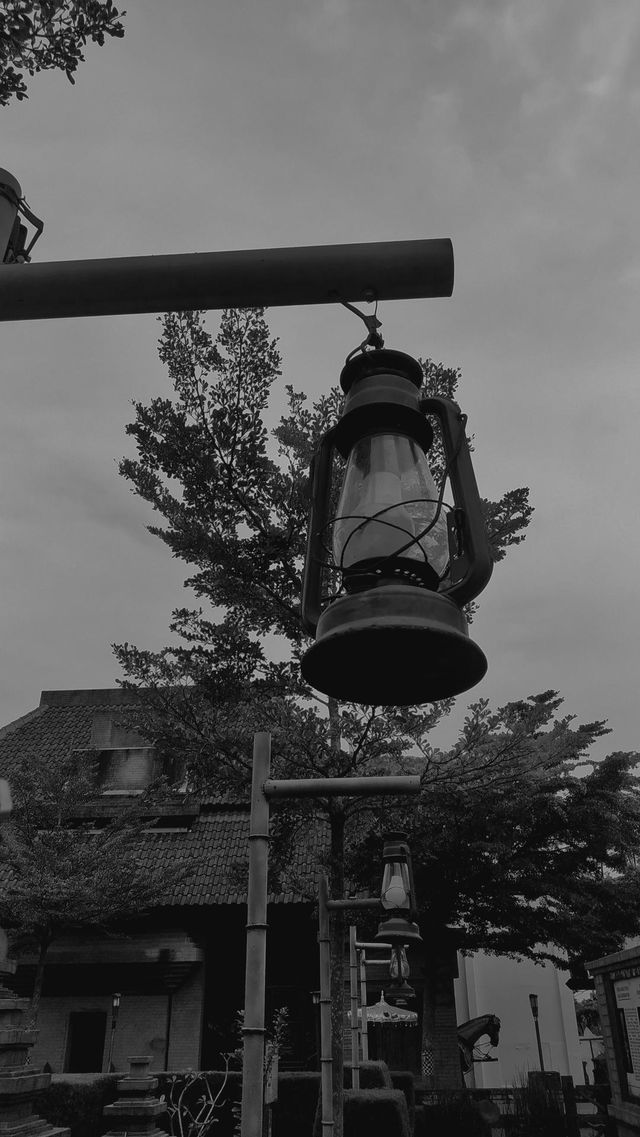 several garden lights decorate a garden