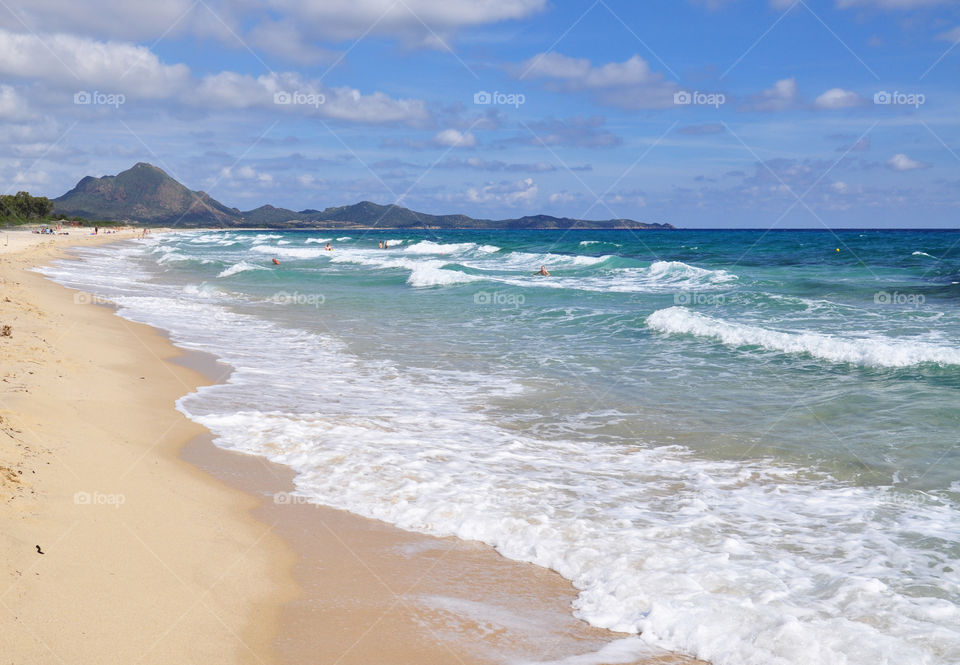 Mediterranean sea on Sardinia island