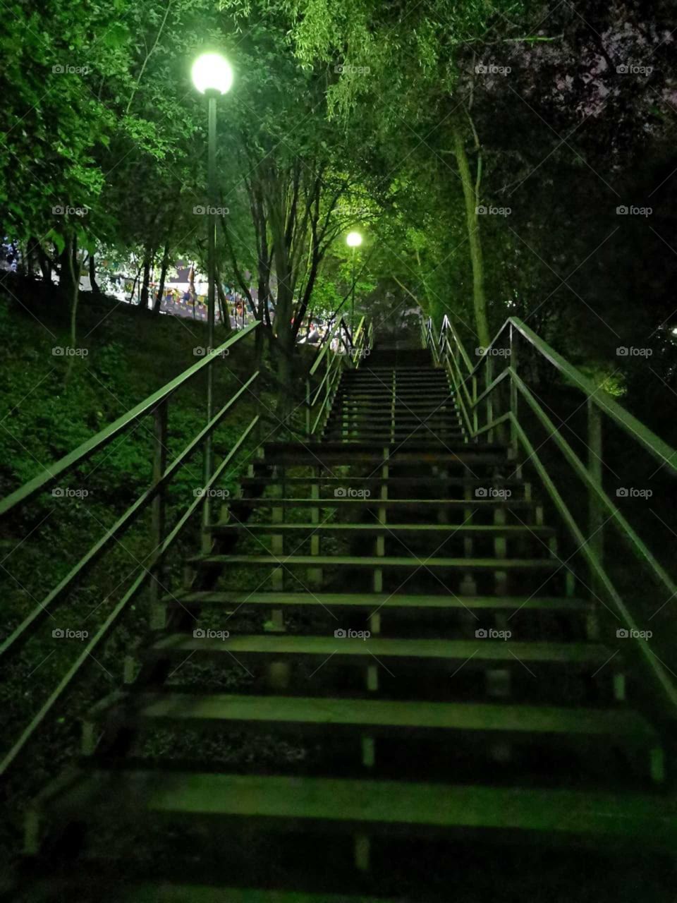 Green stairs