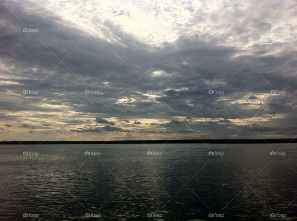 sky clouds fish river by fedeanimation