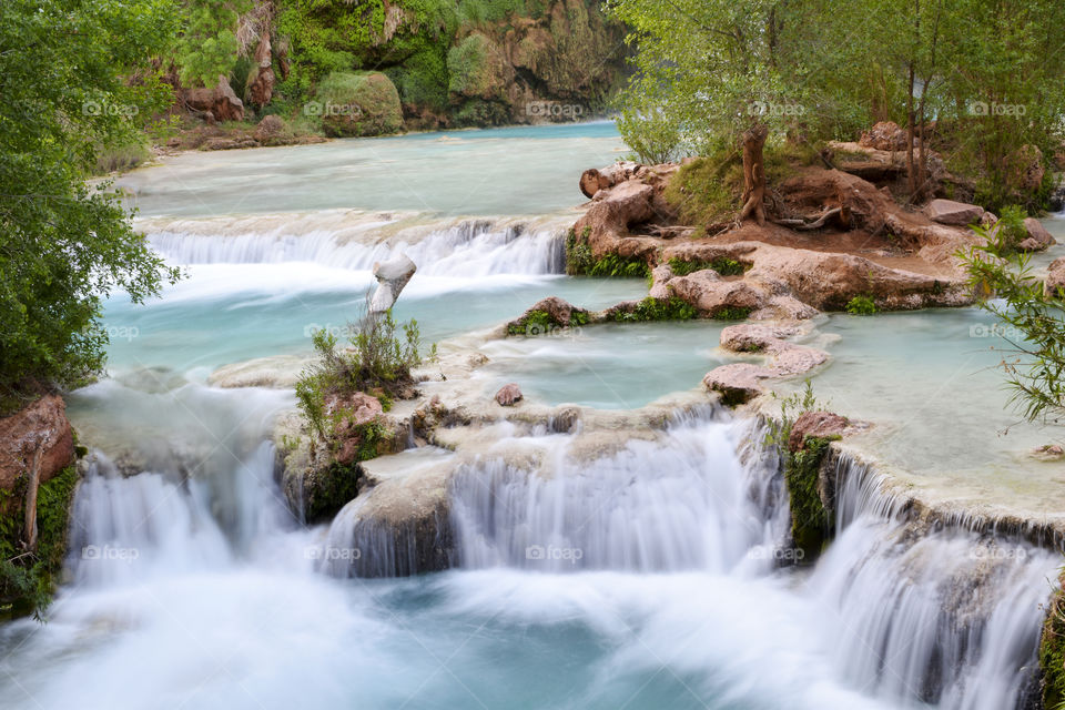 Long exposure of cascades in Havasupai, Arizona 