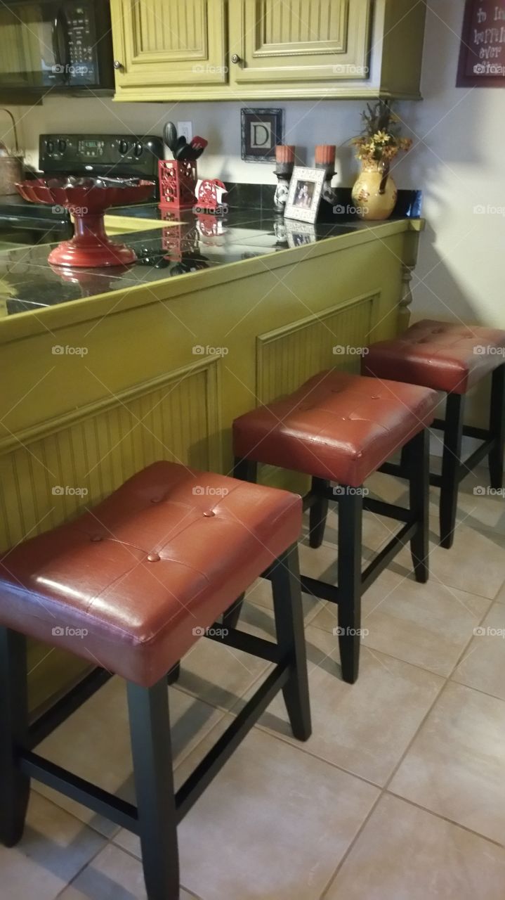 Red bar stools