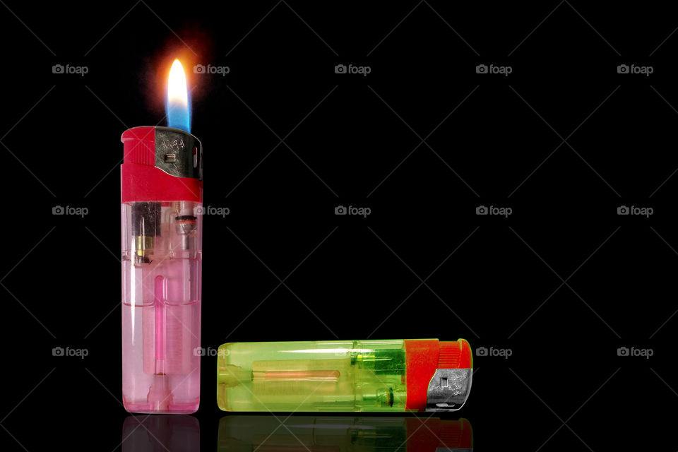 lighter with flame