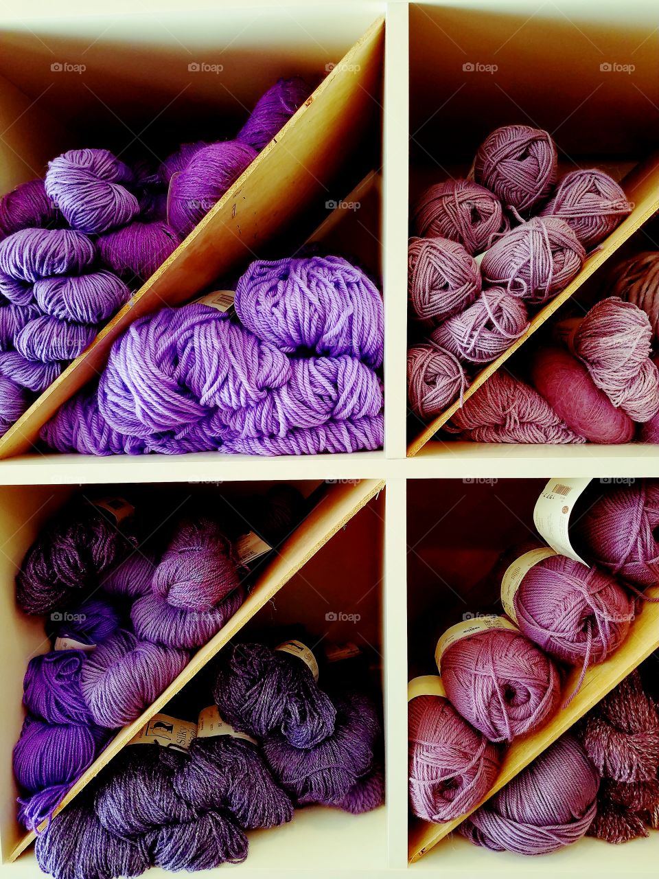 Cotton yarn in the shelf