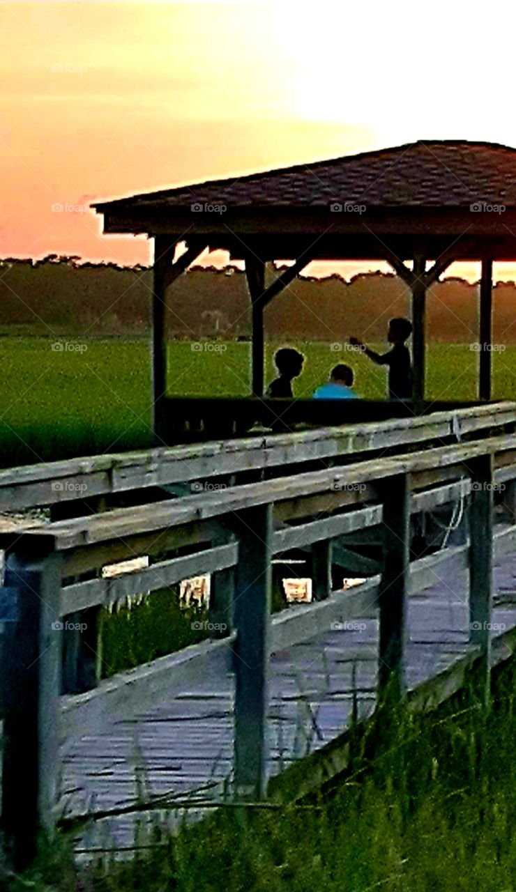 dusk on the Island children on vacation