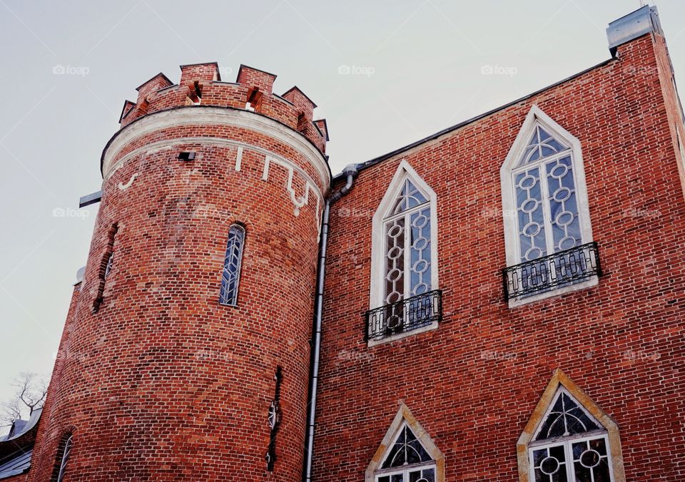Brick wall architecture historical building window