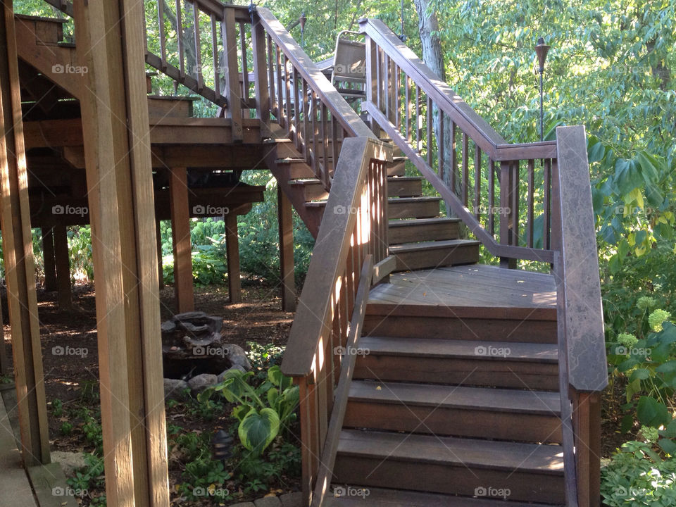 wood steps deck yard by kgirl