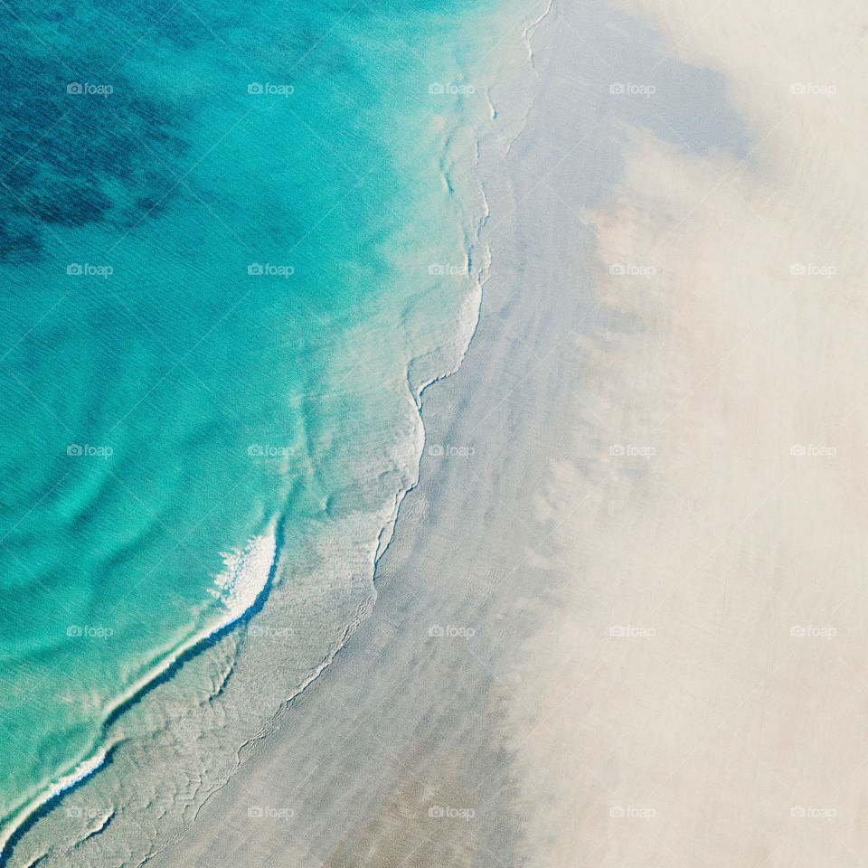Aerial of remote beach in The Kimberley, Western Australia 