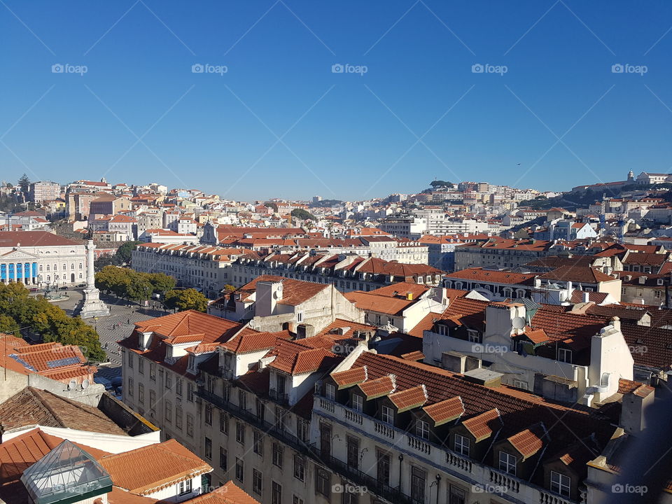 View from the Santa Justa elevator in Lisbon, Portugal.