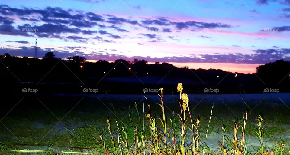 Landscape, Lake, Sunset, Sky, Dawn