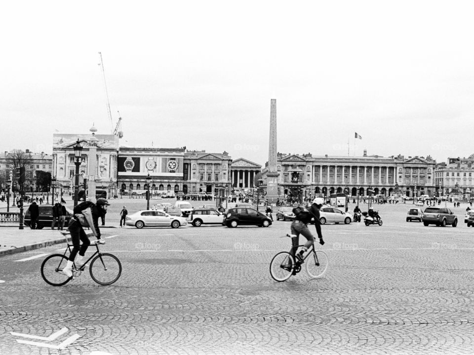 Hipster cyclists in Paris