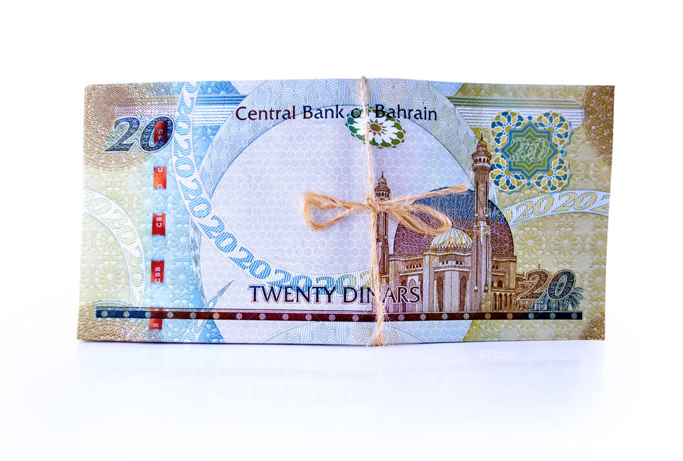 Bahrain currency isolated background