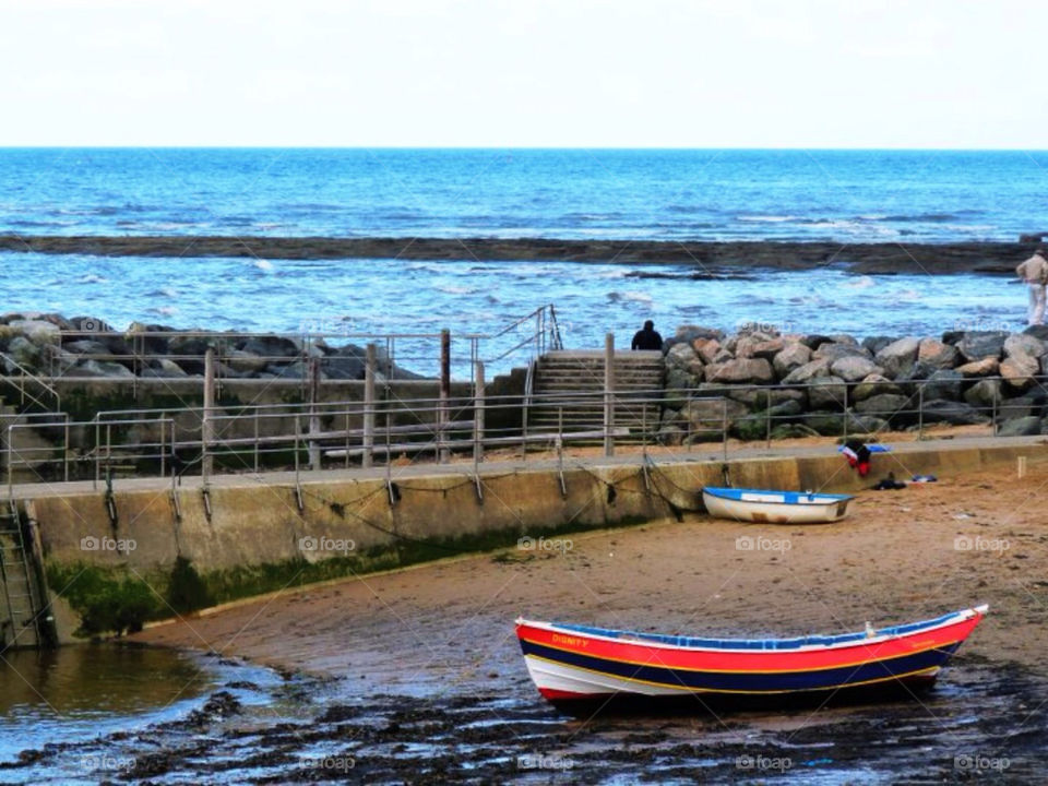 beach ocean boats sand by llotter