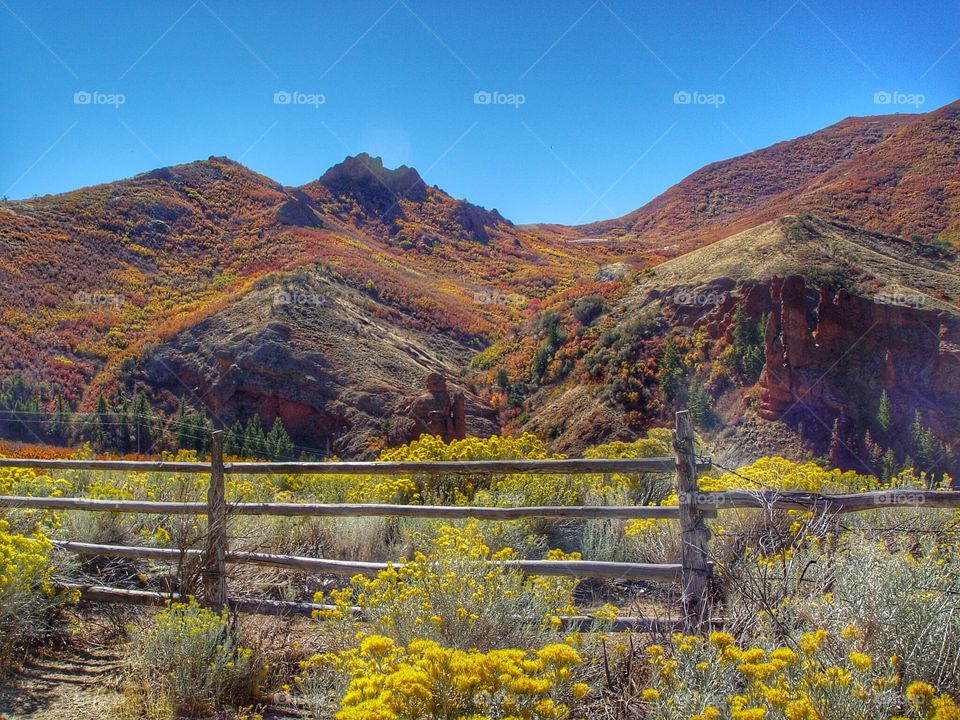 Scenic view of mountain range against sky
