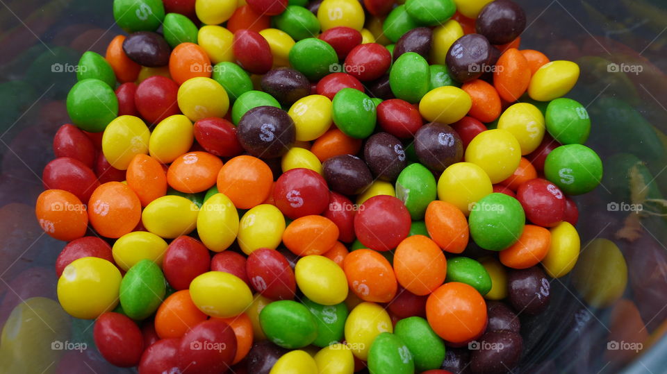 Close-up of multi coloured candy
