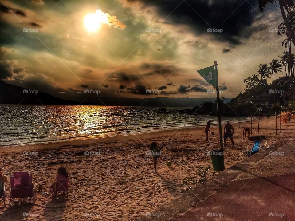 Sunset, Dawn, Water, Beach, Sun