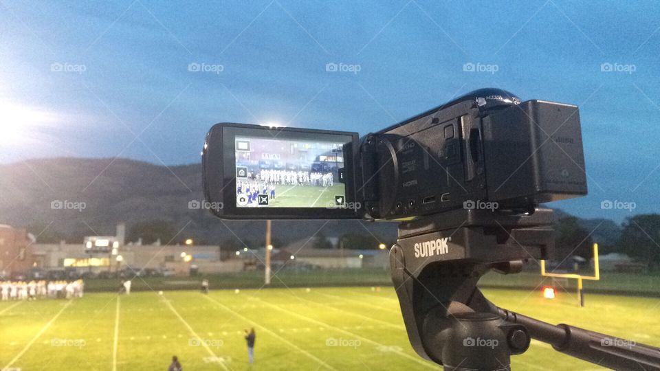 Camera focused on football game 