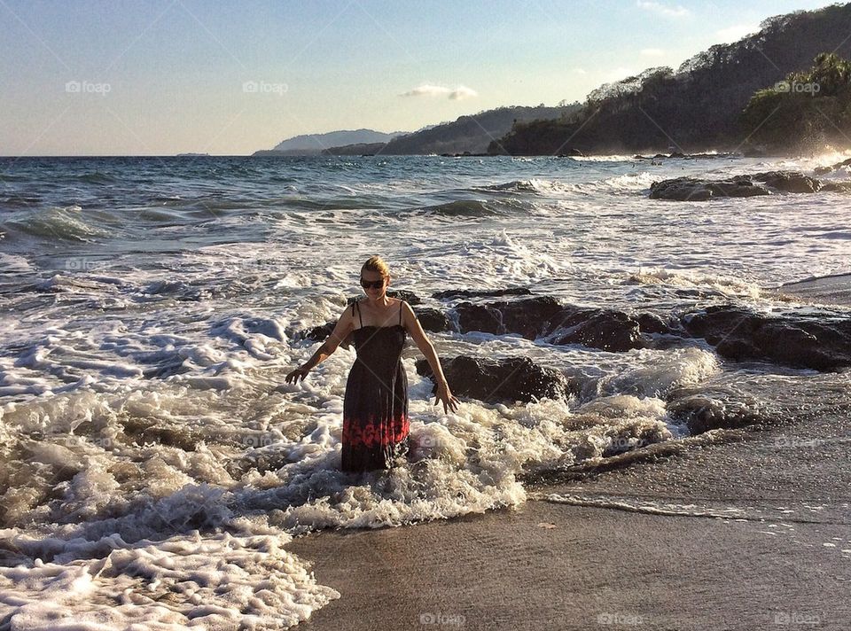 Girl in the waves