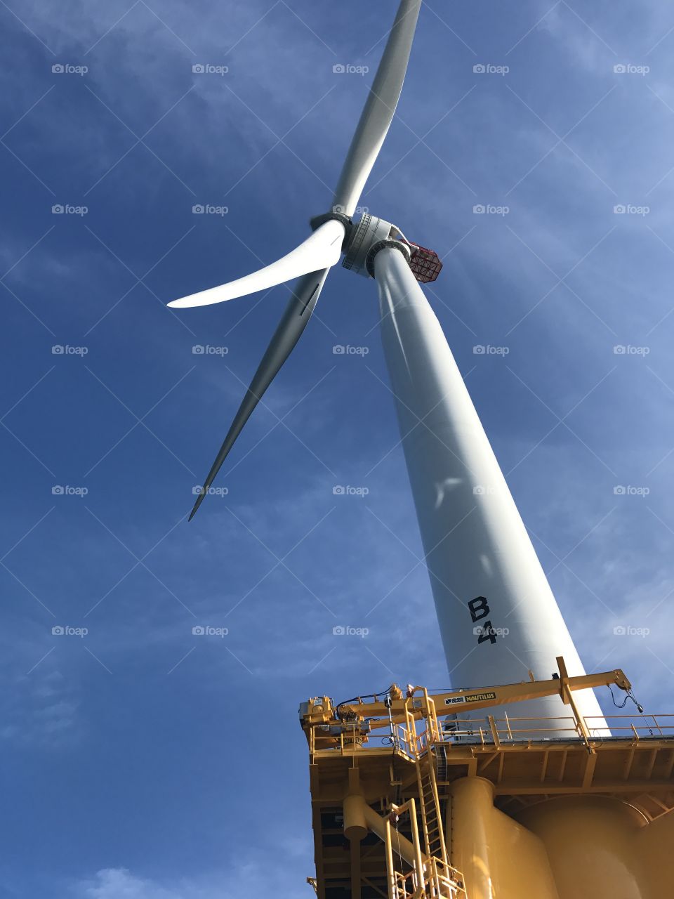 Offshore wind turbine off the coast of Rhode Island. 