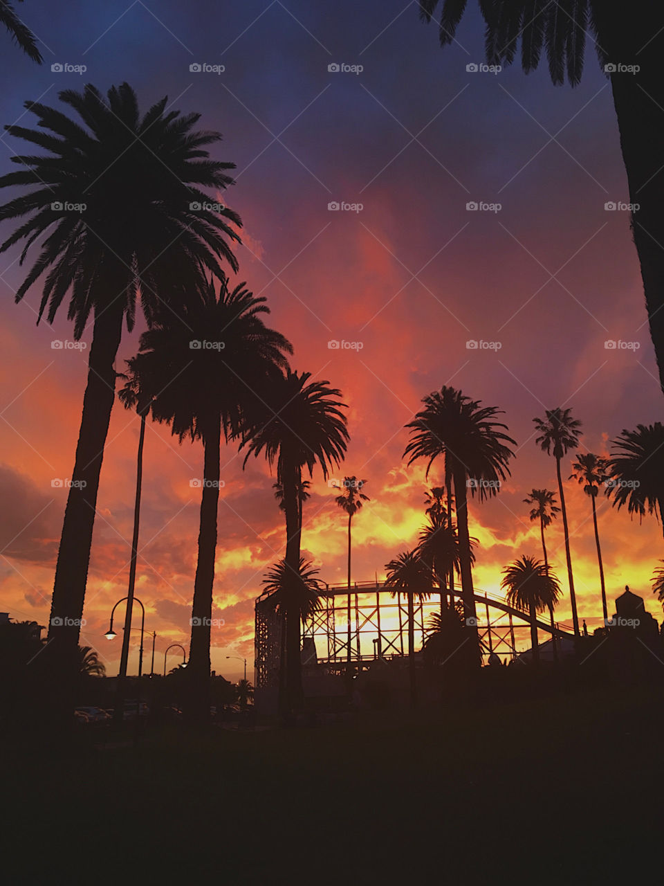 Sunset at Luna Park in Melbourne, Australia.