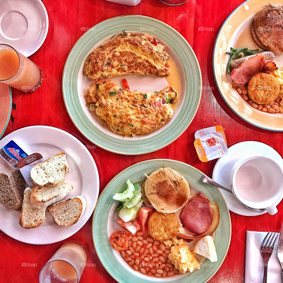 Bright brunch spread