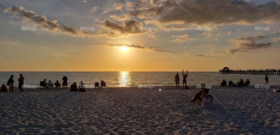 Naples Beach at sunset