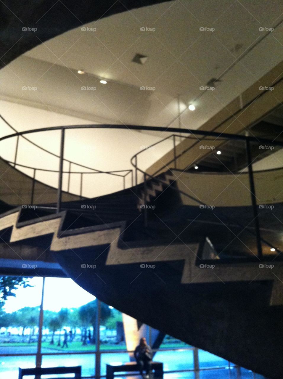 Interior of the Museum of Modern Art in Rio de Janeiro with its modern lines and curves 1955