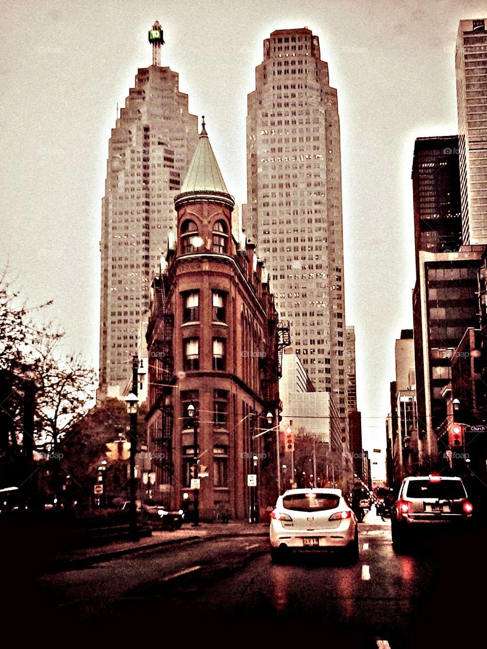 Downtown . Driving during winter, in Toronto....Well, being the passenger.