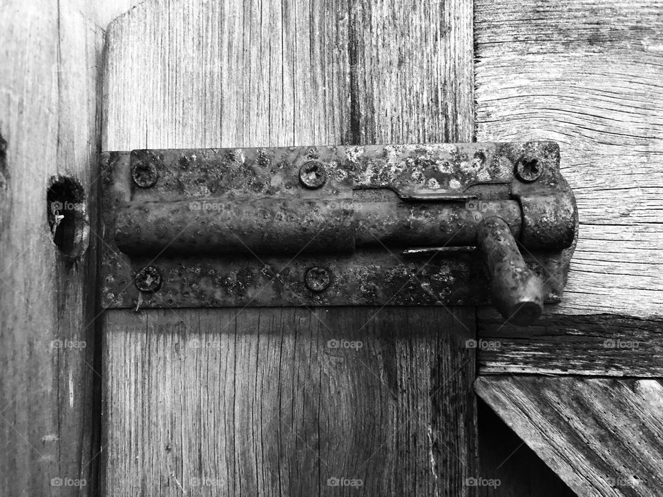 Black and white rusty bolt 