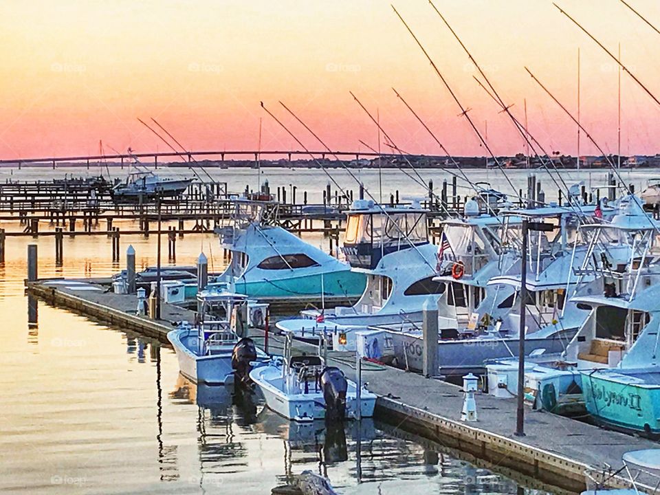  Amelia Island marina basked in sunset hues