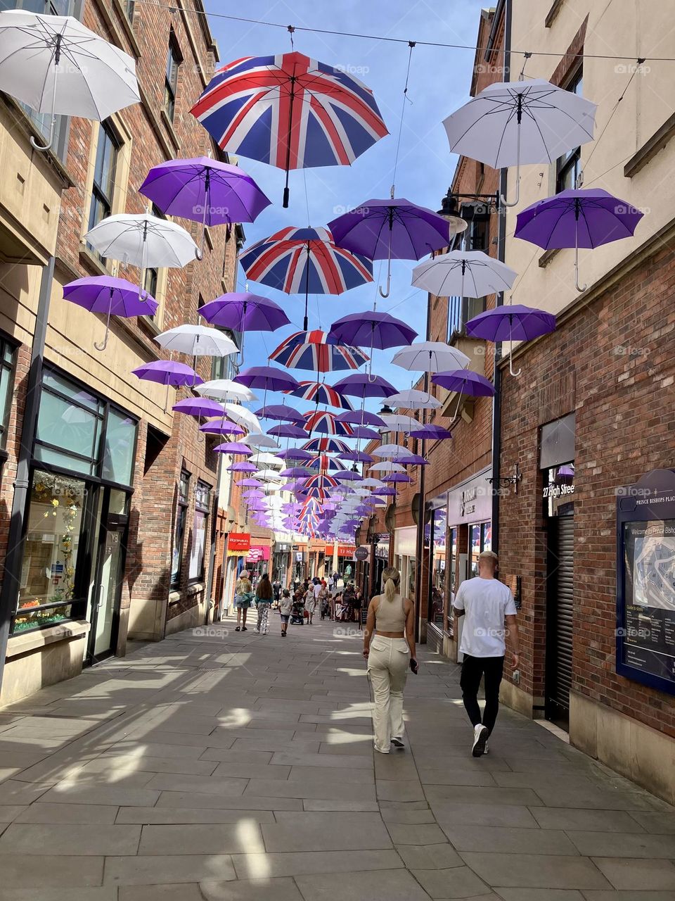 Queens Jubilee Umbrella display Durham 2022 