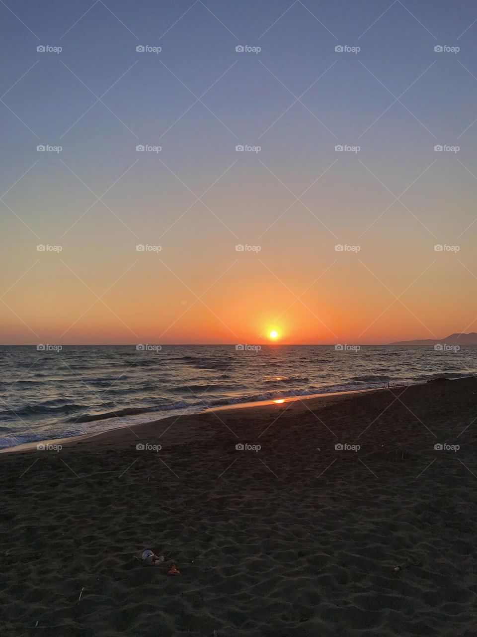 Sunset at the beach in Montenegro