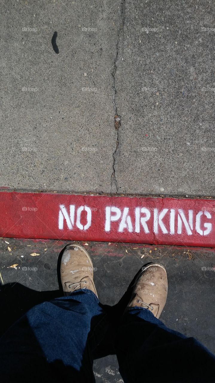 red no parking