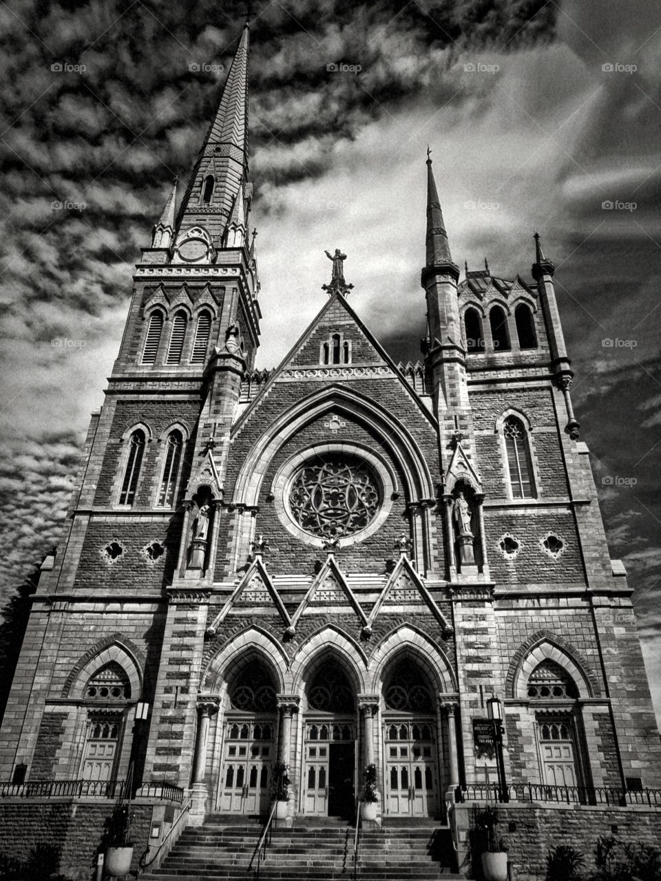 black and white cathedral