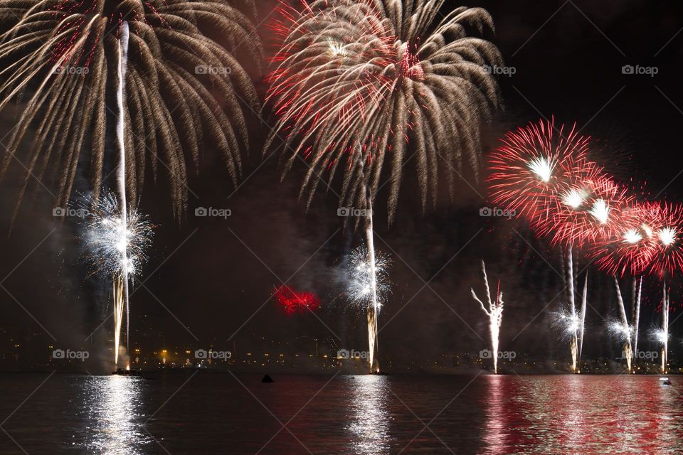 Fireworks in Florianópolis Santa Catarina Brazil.