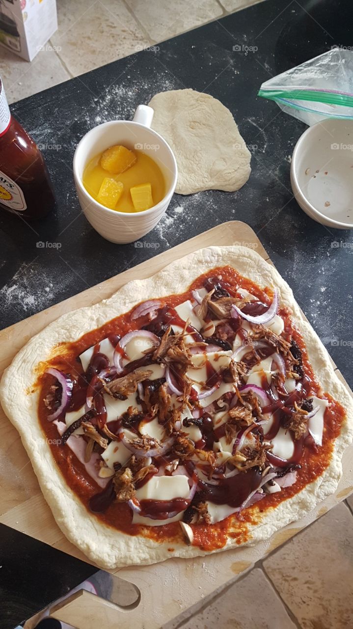 Bbq pizza at home
