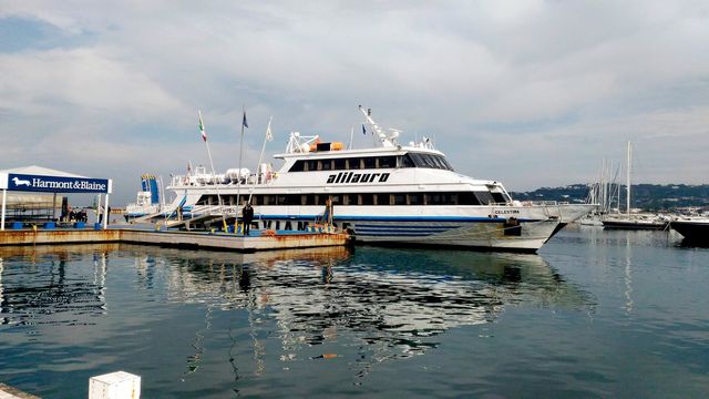 the hydrofoil in the port of Forio in the Italian island of Ischia