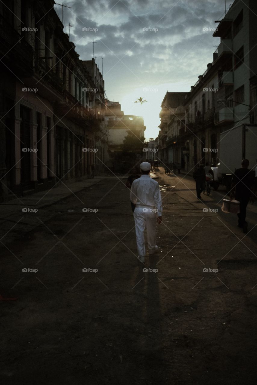 White suit in Havana