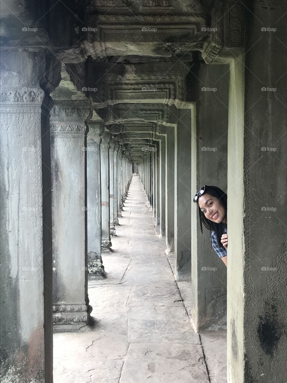 Hello from this perfect shot in Angkor Wat!