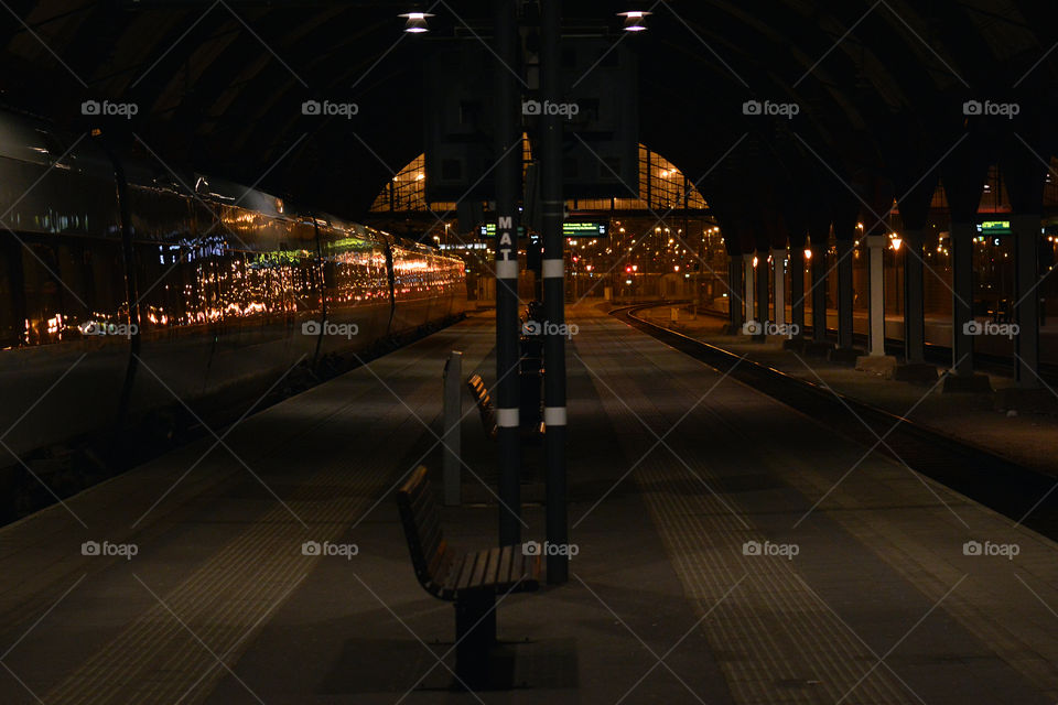 Malmö centralstation during sunset