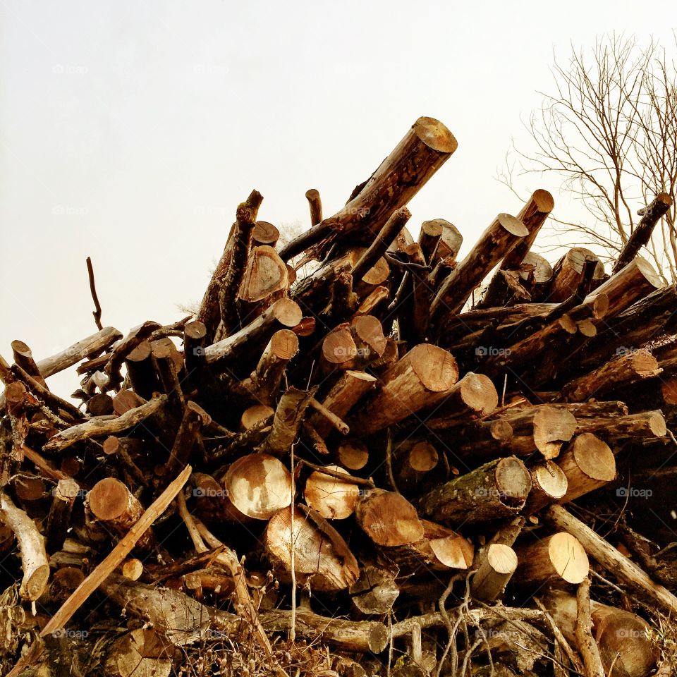 Stack of wooden