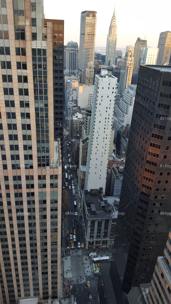New York City  - skyscrapers - view from high floor